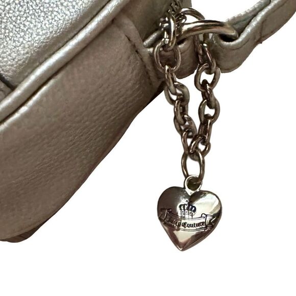 Juicy Couture Y2K Metallic Silver Faux Leather Namesake Mini Crossbody Bag - Picture 4 of 9